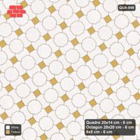 Interlock (Pasco) 20x14 cm · QUA-049 · Quadro-Octagon-8x8 grid, uniform roles, 35 deg (Ivory & Ochre), no kerb