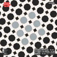 Interlock (Pasco) 20x14 cm · QUA-050 · Quadro-Octagon-8x8 grid, accent octagon ring, 30 deg (Tuxedo), Kerb 40F kerb