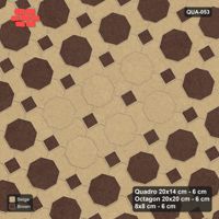 Interlock (Pasco) 20x14 cm · QUA-053 · Quadro-Octagon-8x8 grid, accent octagon ring, 30 deg (Sandstone), Kerb 40F kerb