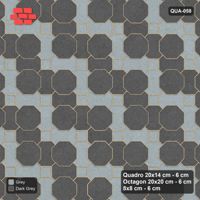 Interlock (Pasco) 20x14 cm · QUA-058 · Quadro-Octagon-8x8 grid, chequered Quadros (Charcoal Edge), no kerb