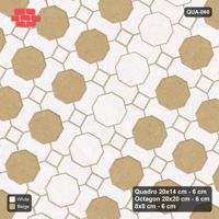 Interlock (Pasco) 20x14 cm · QUA-060 · Quadro-Octagon-8x8 grid, feature octagon band, 60 deg (Ivory & Sand), Kerb 25B kerb