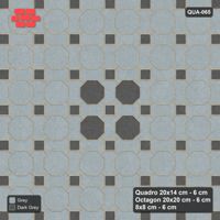 Interlock (Pasco) 20x14 cm · QUA-065 · Quadro-Octagon-8x8 grid, octagon medallion (Charcoal Edge), Kerb 38H kerb