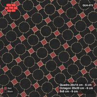 Interlock (Pasco) 20x14 cm · QUA-073 · Quadro-Octagon-8x8 grid, uniform roles, 35 deg (Red & Black), no kerb