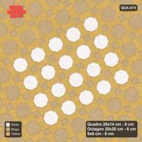 Interlock (Pasco) 20x14 cm · QUA-074 · Quadro-Octagon-8x8 grid, accent octagon ring, 30 deg (Golden Sand), Kerb 42F kerb