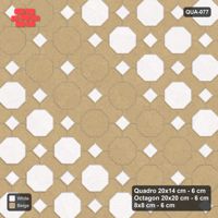 Interlock (Pasco) 20x14 cm · QUA-077 · Quadro-Octagon-8x8 grid, vertical octagon band, 45 deg (Ivory & Sand), no kerb