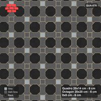 Interlock (Pasco) 20x14 cm · QUA-078 · Quadro-Octagon-8x8 grid, chequered cubes (Graphite Scale), Kerb 25B kerb