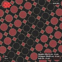Interlock (Pasco) 20x14 cm · QUA-083 · Quadro-Octagon-8x8 grid, feature octagon band, 60 deg (Red & Black), no kerb
