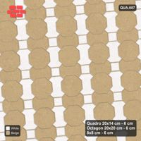 Interlock (Pasco) 20x14 cm · QUA-087 · Quadro-Octagon-8x8 grid, two-tone Quadro files, 5 deg (Ivory & Sand), Kerb 25H kerb