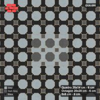 Interlock (Pasco) 20x14 cm · QUA-088 · Quadro-Octagon-8x8 grid, centre medallion (Graphite Scale), no kerb