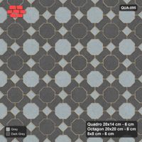 Interlock (Pasco) 20x14 cm · QUA-095 · Quadro-Octagon-8x8 grid, chequered octagons, 45 deg (Charcoal Edge), Kerb 38B kerb