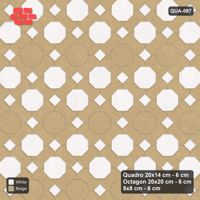 Interlock (Pasco) 20x14 cm · QUA-097 · Quadro-Octagon-8x8 grid, diagonal octagon tones, 45 deg (Ivory & Sand), Kerb 42F kerb