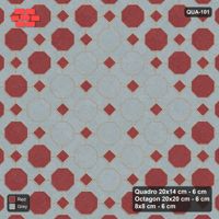 Interlock (Pasco) 20x14 cm · QUA-101 · Quadro-Octagon-8x8 grid, accent octagon ring, 45 deg (Brick & Ash), no kerb
