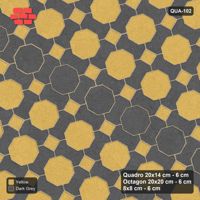 Interlock (Pasco) 20x14 cm · QUA-102 · Quadro-Octagon-8x8 grid, vertical octagon band, 60 deg (Mustard Slate), Kerb 54H kerb