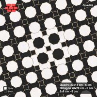 Interlock (Pasco) 20x14 cm · QUA-109 · Quadro-Octagon-8x8 grid, centre medallion, 15 deg (Contrast), Kerb 25H kerb