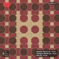 Interlock (Pasco) 20x14 cm · QUA-112 · Quadro-Octagon-8x8 grid, centre medallion (Tuscany), Kerb 38B kerb