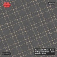 Interlock (Pasco) 20x14 cm · QUA-113 · Quadro-Octagon-8x8 grid, uniform roles, 22 deg (Charcoal), Kerb 25F kerb