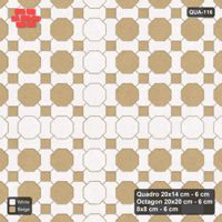Interlock (Pasco) 20x14 cm · QUA-116 · Quadro-Octagon-8x8 grid, octagon cross (Ivory & Sand), Kerb 25F kerb