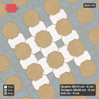 Interlock (Pasco) 20x14 cm · QUA-118 · Quadro-Octagon-8x8 grid, accent Quadro ring, 30 deg (Coastal), Kerb 40F kerb