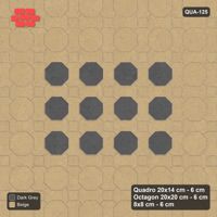 Interlock (Pasco) 20x14 cm · QUA-125 · Quadro-Octagon-8x8 grid, accent octagon ring (Stone & Earth), Kerb 42H kerb
