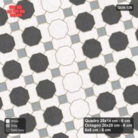 Interlock (Pasco) 20x14 cm · QUA-126 · Quadro-Octagon-8x8 grid, vertical octagon band, 15 deg (Monochrome), Kerb 25B kerb