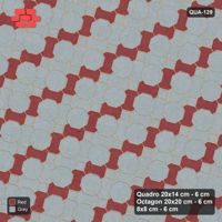 Interlock (Pasco) 20x14 cm · QUA-129 · Quadro-Octagon-8x8 grid, chequered Quadros, 75 deg (Brick & Ash), no kerb
