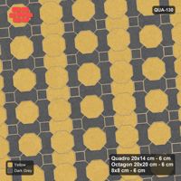 Interlock (Pasco) 20x14 cm · QUA-130 · Quadro-Octagon-8x8 grid, alternating Quadro files, 5 deg (Mustard Slate), Kerb 54B kerb