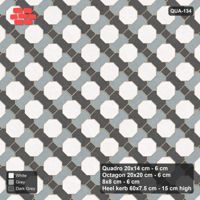 Interlock (Pasco) 20x14 cm · QUA-134 · Quadro-Octagon-8x8 grid, two-tone Quadro files, 45 deg (Monochrome), Heel kerb 75x150x600 kerb