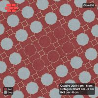 Interlock (Pasco) 20x14 cm · QUA-138 · Quadro-Octagon-8x8 grid, octagon medallion, 30 deg (Brick & Ash), Kerb 42F kerb