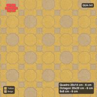 Interlock (Pasco) 20x14 cm · QUA-141 · Quadro-Octagon-8x8 grid, chequered octagons (Desert Sun), Kerb 25B kerb