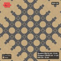 Interlock (Pasco) 20x14 cm · QUA-142 · Quadro-Octagon-8x8 grid, accent Quadro ring, 45 deg (Stone & Earth), Kerb 54H kerb