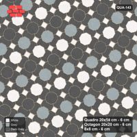 Interlock (Pasco) 20x14 cm · QUA-143 · Quadro-Octagon-8x8 grid, diagonal octagon tones, 60 deg (Monochrome), no kerb