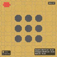 Interlock (Pasco) 20x14 cm · QUA-147 · Quadro-Octagon-8x8 grid, accent octagon ring (Mustard Slate), Kerb 30H/20 kerb