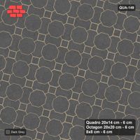 Interlock (Pasco) 20x14 cm · QUA-149 · Quadro-Octagon-8x8 grid, uniform roles, 75 deg (Charcoal), Kerb 30F kerb