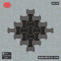 Interlock (Pasco) 20x14 cm · QUA-154 · Quadro one horizontal / one vertical - centre medallion (Graphite Scale), kerb frame (Kerb 54H)