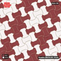 Interlock (Pasco) 20x14 cm · QUA-158 · Quadro one horizontal / one vertical, 22 deg - soft tonal blend (Burgundy & Ivory), kerb frame (Kerb 42F)