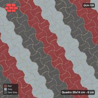 Interlock (Pasco) 20x14 cm · QUA-159 · Quadro one horizontal / one vertical, 30 deg - colour bands along (Urban Brick), edge to edge