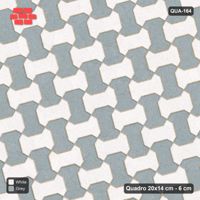 Interlock (Pasco) 20x14 cm · QUA-164 · Quadro one horizontal / one vertical, 15 deg - two-tone horizontal / vertical (Salt & Pepper), kerb frame (Kerb 40B)