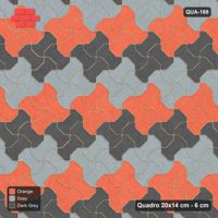 Interlock (Pasco) 20x14 cm · QUA-168 · Quadro one horizontal / one vertical, 45 deg - 2x2 block chequer (Sunset Slate), edge to edge