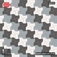 Interlock (Pasco) 20x14 cm · QUA-171 · Quadro one horizontal / one vertical - 2x2 block chequer (Monochrome), edge to edge