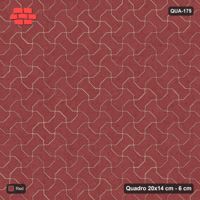 Interlock (Pasco) 20x14 cm · QUA-175 · Quadro one horizontal / one vertical, 45 deg - solid tone (Terracotta Red), kerb frame (Kerb 38B)