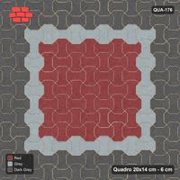 Interlock (Pasco) 20x14 cm · QUA-176 · Quadro one horizontal / one vertical - accent ring near the edge (Urban Brick), kerb frame (Kerb 25B)
