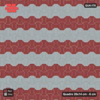 Interlock (Pasco) 20x14 cm · QUA-178 · Quadro one horizontal / one vertical - colour bands across (Brick & Ash), edge to edge