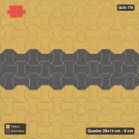 Interlock (Pasco) 20x14 cm · QUA-179 · Quadro one horizontal / one vertical - feature band (Mustard Slate), kerb frame (Kerb 25H)
