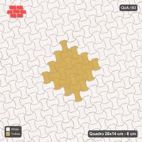 Interlock (Pasco) 20x14 cm · QUA-183 · Quadro one horizontal / one vertical, 15 deg - centre medallion (Ivory & Ochre), edge to edge