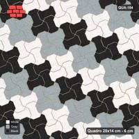 Interlock (Pasco) 20x14 cm · QUA-184 · Quadro one horizontal / one vertical, 22 deg - 2x2 block chequer (Tuxedo), kerb frame (Kerb 25F)