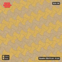 Interlock (Pasco) 20x14 cm · QUA-186 · Quadro one horizontal / one vertical, 60 deg - diagonal colour bands (Desert Sun), edge to edge
