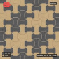 Interlock (Pasco) 20x14 cm · QUA-187 · Quadro one horizontal / one vertical - soft tonal blend (Stone & Earth), kerb frame (Kerb 54H)