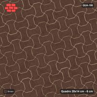 Interlock (Pasco) 20x14 cm · QUA-190 · Quadro one horizontal / one vertical, 15 deg - solid tone (Earth Brown), kerb frame (Kerb 54B)