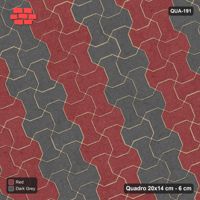 Interlock (Pasco) 20x14 cm · QUA-191 · Quadro one horizontal / one vertical, 22 deg - colour bands along (Rust & Charcoal), kerb frame (Kerb 42F)