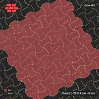 Interlock (Pasco) 20x14 cm · QUA-192 · Quadro one horizontal / one vertical, 30 deg - accent ring near the edge (Red & Black), edge to edge